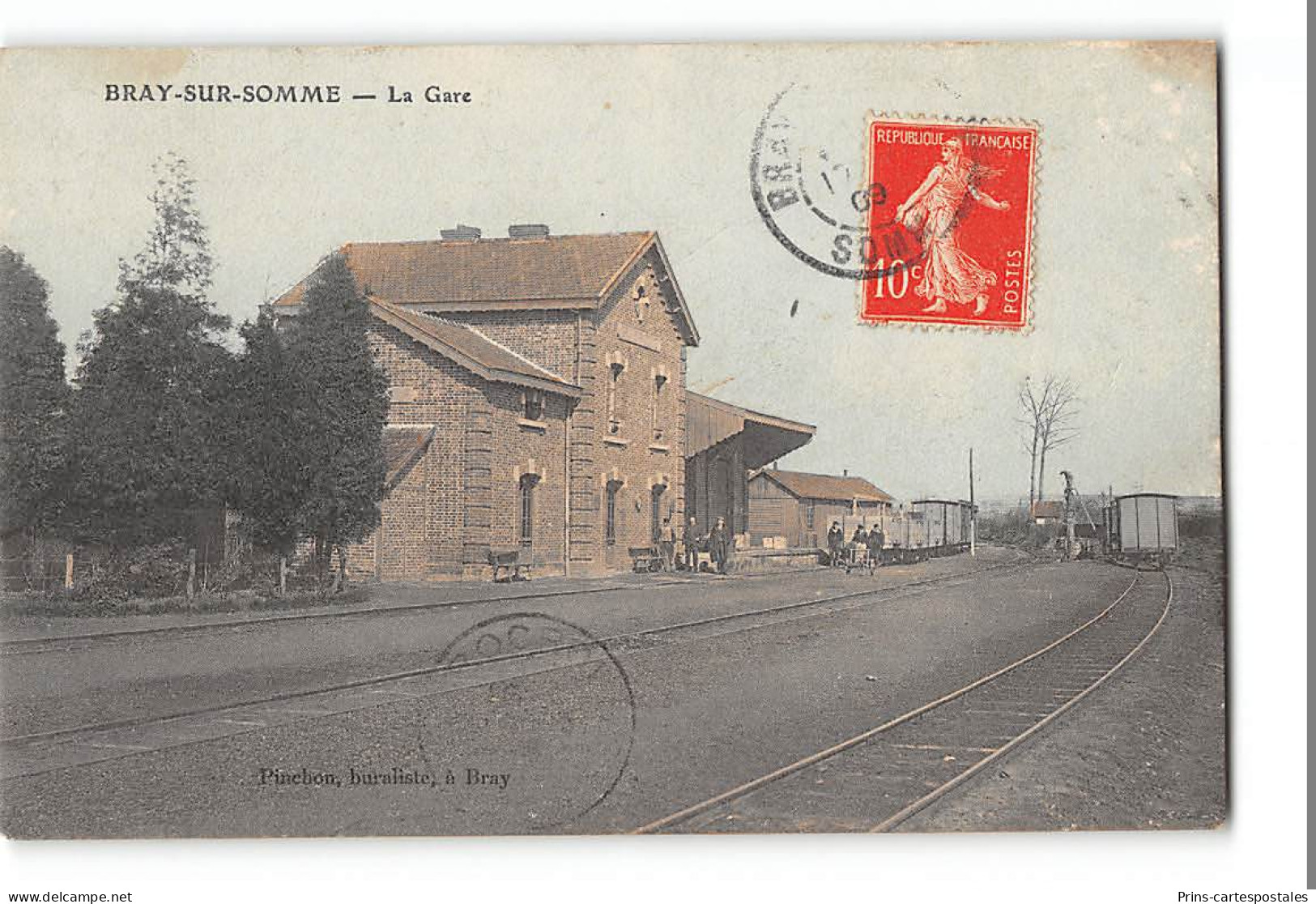 CPA 80 Bray Sur Somme La Gare Et Le Train Tramway - Bray Sur Somme