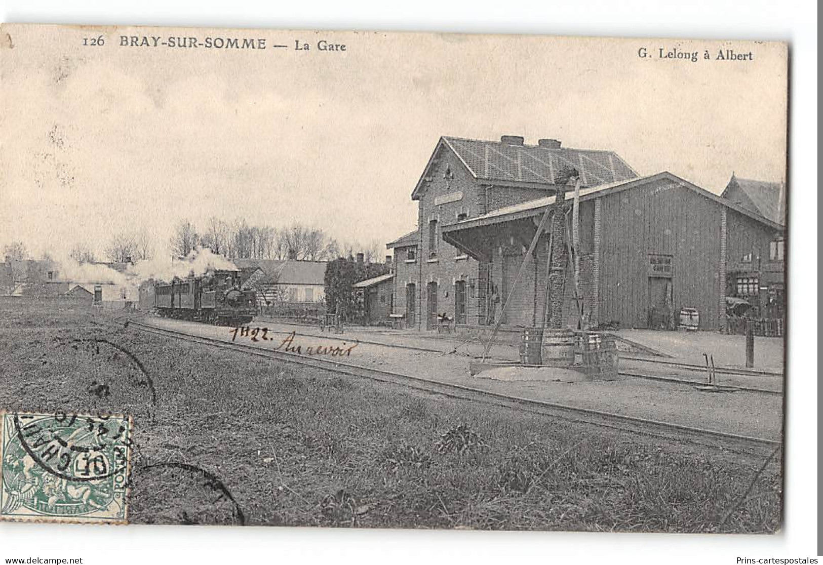 CPA 80 Bray Sur Somme La Gare Et Le Train Tramway - Bray Sur Somme