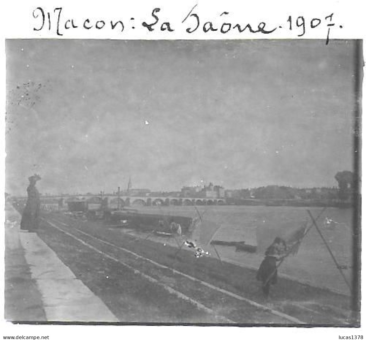 71 / SAONE ET LOIRE / MACON / LA SAONE 1907 /  DEBUT 20 EME / PLAQUE DE VERRE PHOTO STEREO / - Plaques De Verre