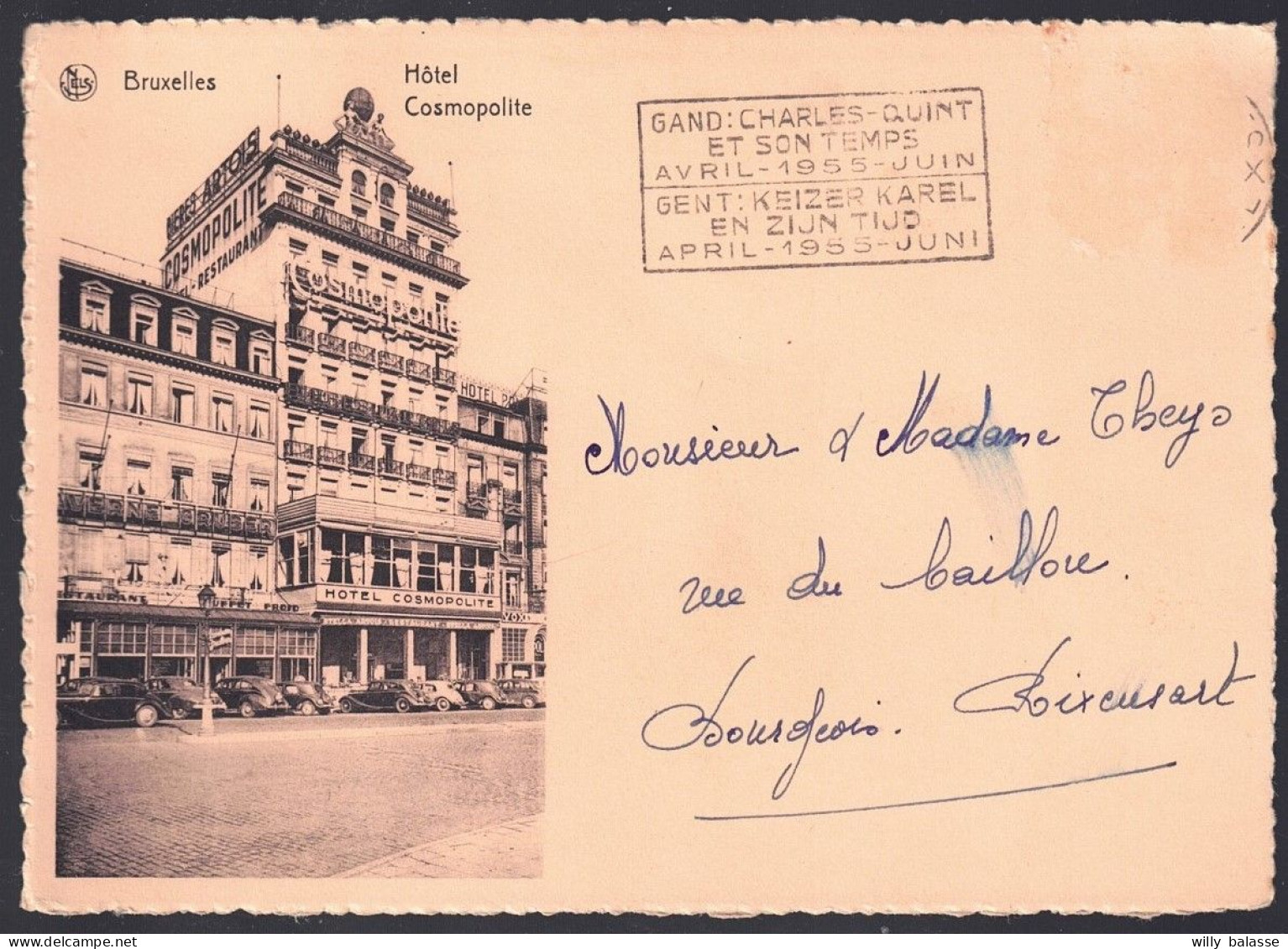 +++ CPA - BRUSSEL - BRUXELLES - Carte Publicitaire Hôtel Cosmopolite   // - Cafés, Hôtels, Restaurants