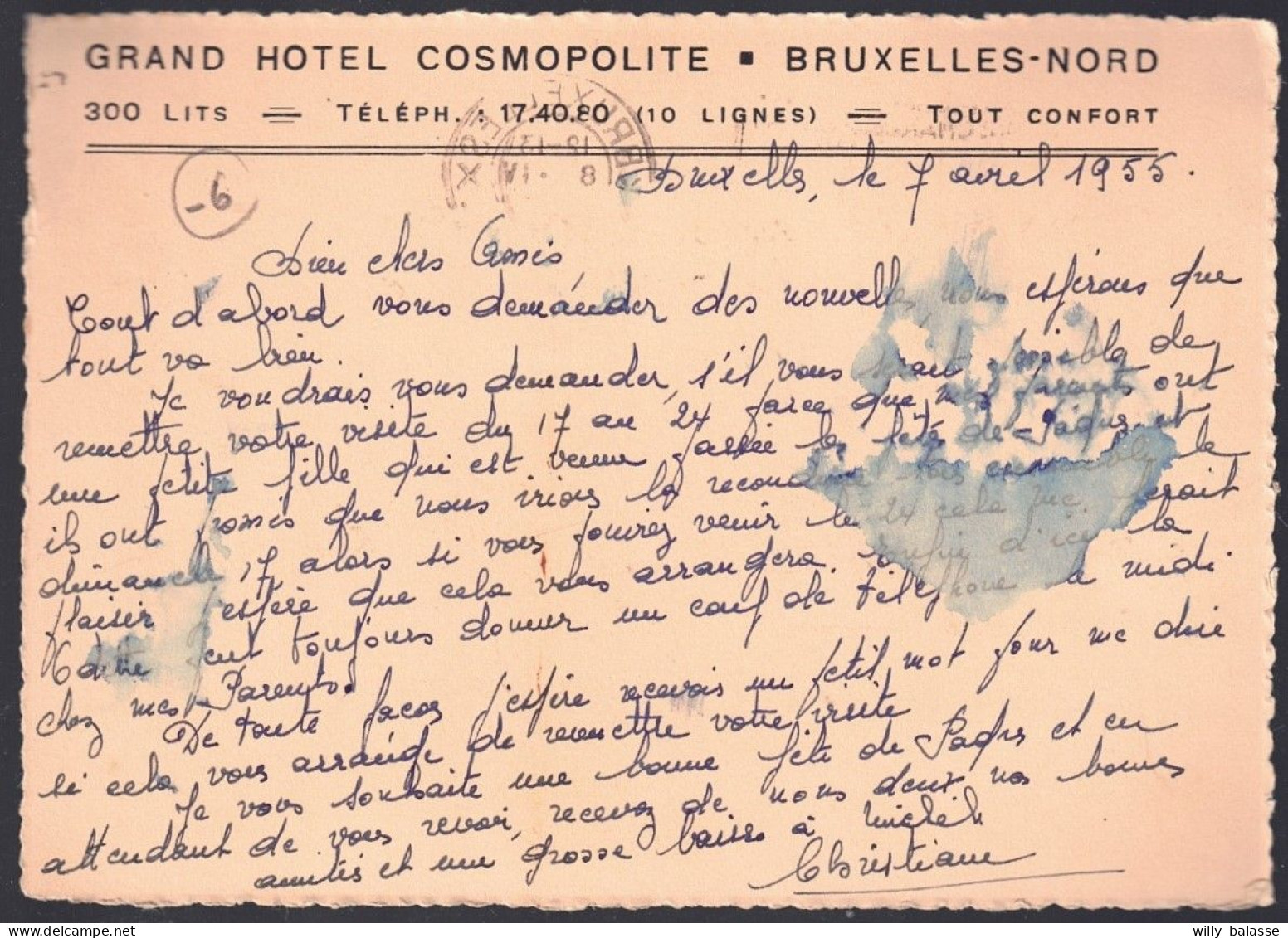 +++ CPA - BRUSSEL - BRUXELLES - Carte Publicitaire Hôtel Cosmopolite   // - Cafés, Hôtels, Restaurants