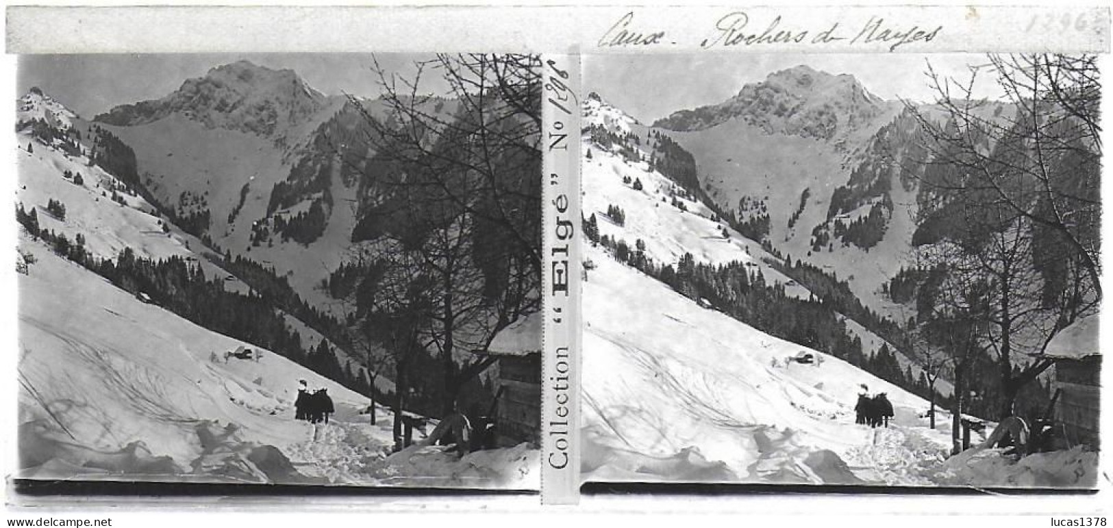 SUISSE / CAUX /  ROCHERS DE NAYES /  DEBUT 20 EME / PLAQUE DE VERRE PHOTO STEREO / - Plaques De Verre