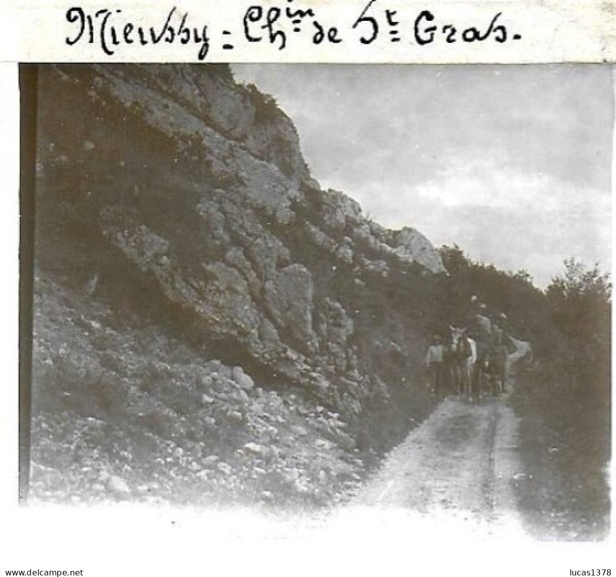 74 / MIEUSSY / CHEMIN DE SAINT GRAS / DEBUT 20 EME / PLAQUE DE VERRE PHOTO STEREO / - Plaques De Verre