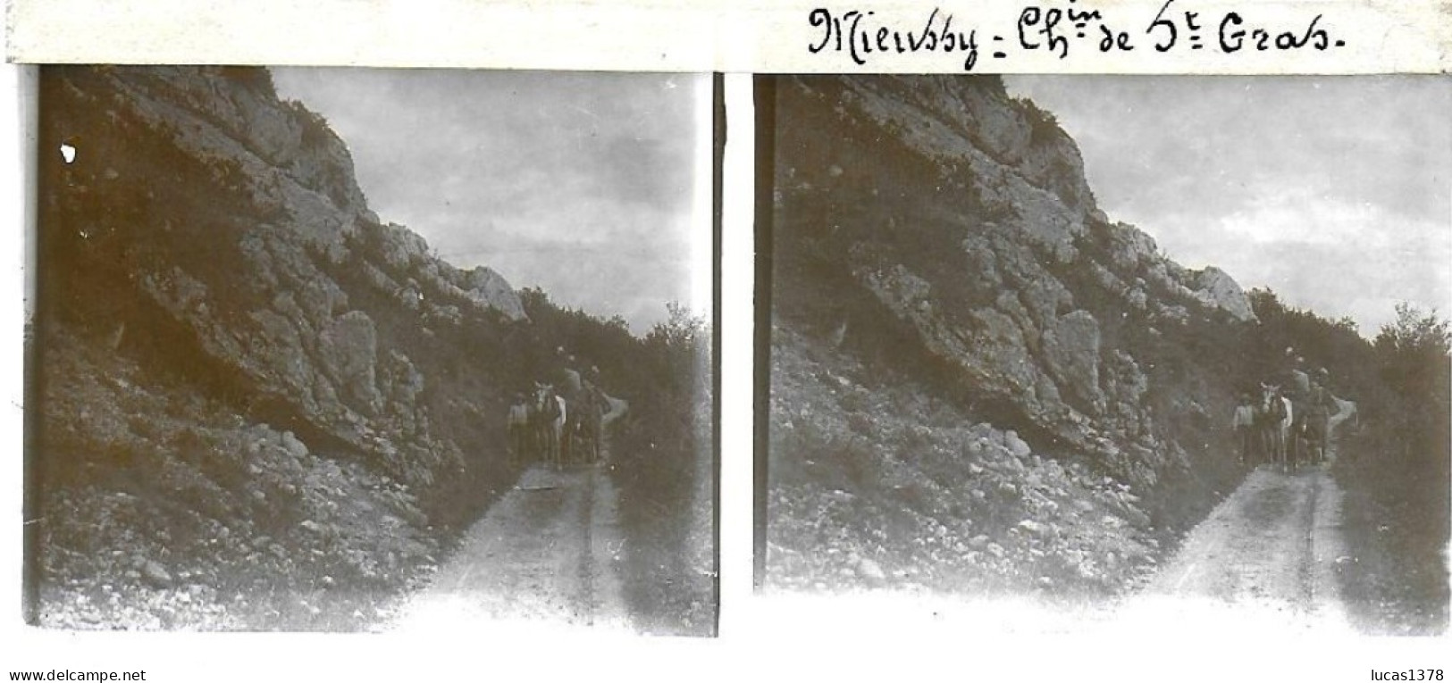 74 / MIEUSSY / CHEMIN DE SAINT GRAS / DEBUT 20 EME / PLAQUE DE VERRE PHOTO STEREO / - Plaques De Verre