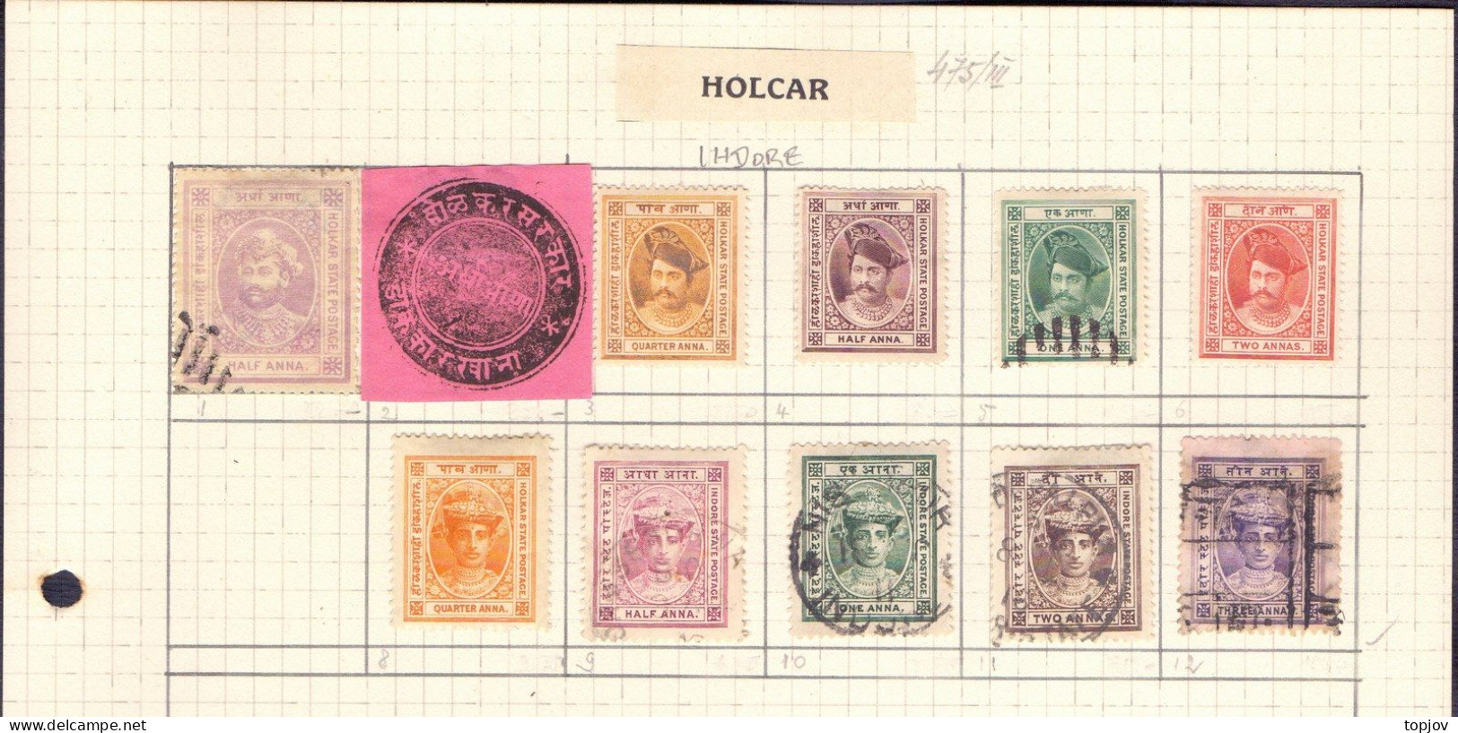 INDIA - HOLCAR / HOLCAR -   BIG LOT - 1890 - Holkar