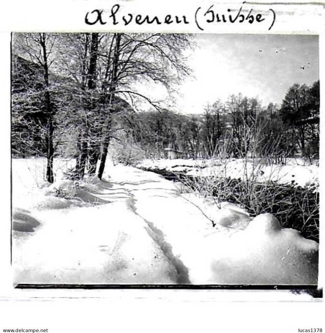 SUISSE / ALVENEU / DEBUT 20 EME / PLAQUE DE VERRE PHOTO STEREO / - Plaques De Verre