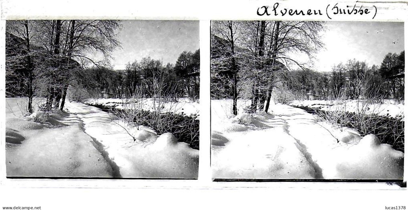 SUISSE / ALVENEU / DEBUT 20 EME / PLAQUE DE VERRE PHOTO STEREO / - Plaques De Verre