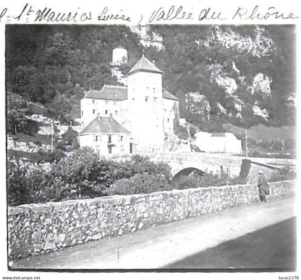 SUISSE / SAINT MAURICE / VALLEE DU RHONE / DEBUT 20 EME / PLAQUE DE VERRE PHOTO STEREO / - Diapositivas De Vidrio