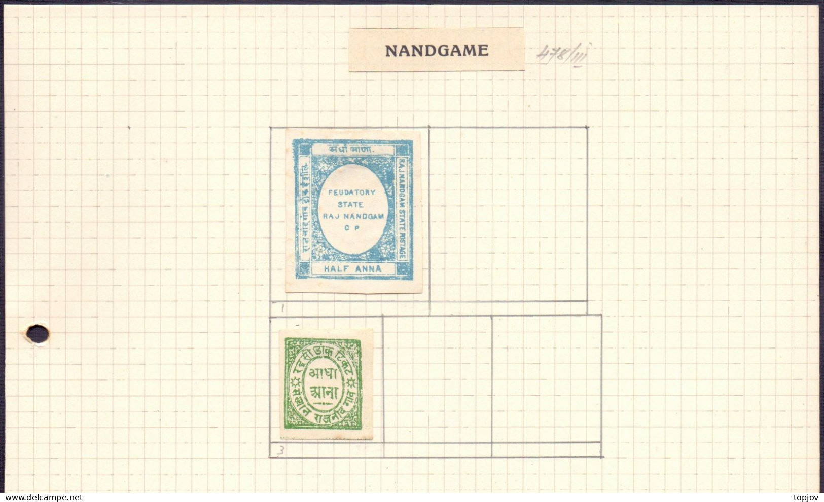 INDIA - NANDGAM -   No. 1, 3 - 1892/93 - Nandgame