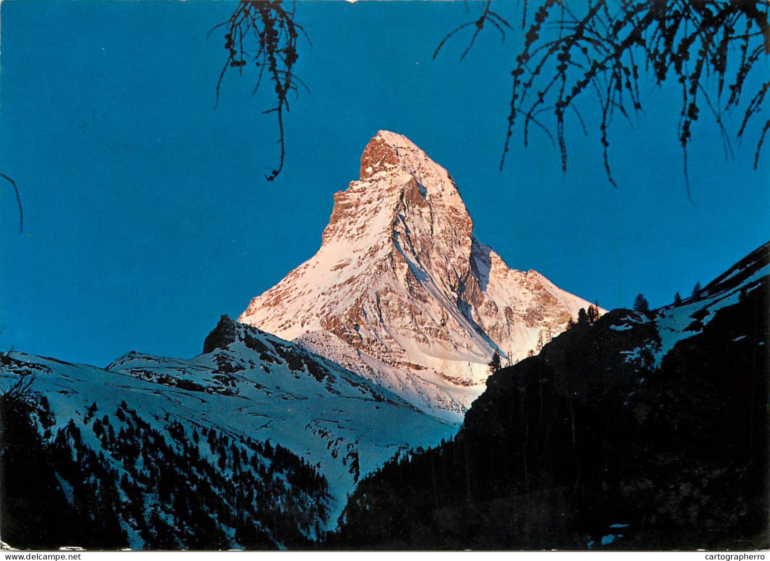 Switzerland Zermatt Lever Du Soleil Au Mont Cervin 1974 - Matt