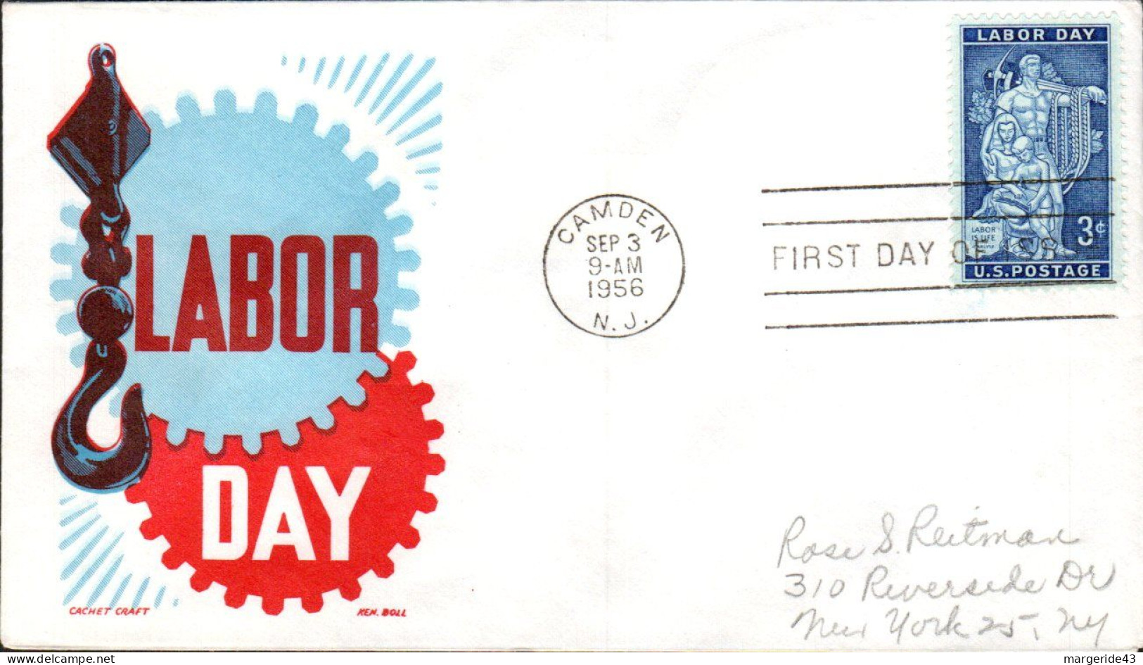 USA ETATS UNIS LETTRE FDC 1956 LABOR DAY - 1951-1960