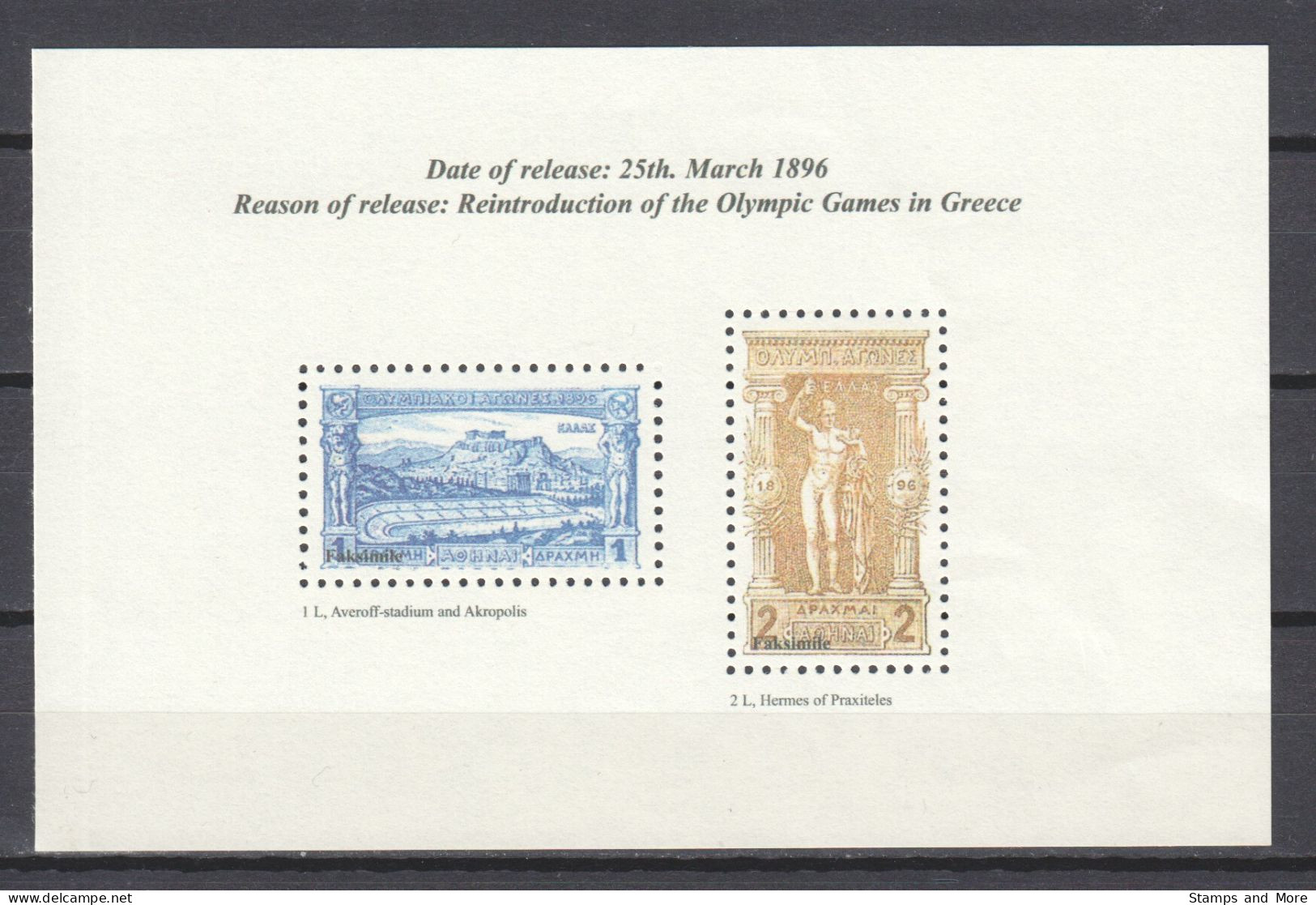 Greece 1896 Mi 96-107 MNH Special Edition FASCIMILE - Sommer 1896: Athen