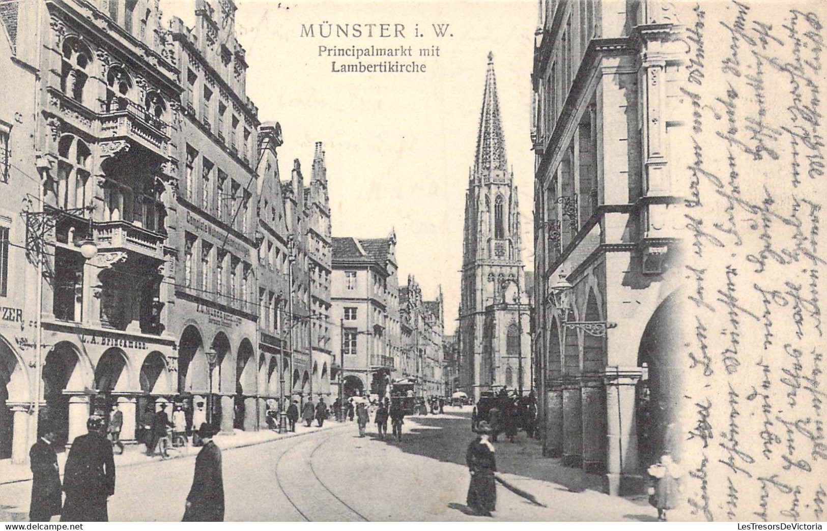 ALLEMAGNE - Munster I. W. - Principalmarkt Mit Lambertikirche - Carte Postale Ancienne - Muenster