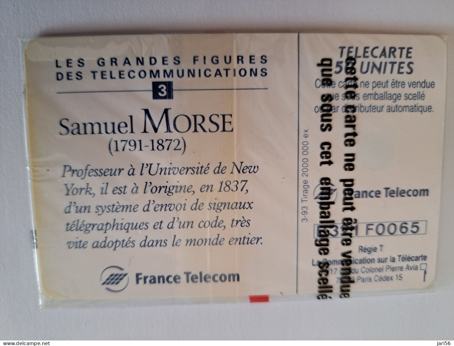 FRANCE/FRANKRIJK   CHIPCARD / 50 UNITS/ SAMUEL MORSE/  MINT IN WRAPPER     WITH CHIP     ** 13913** - Voorafbetaalde Kaarten: Gsm