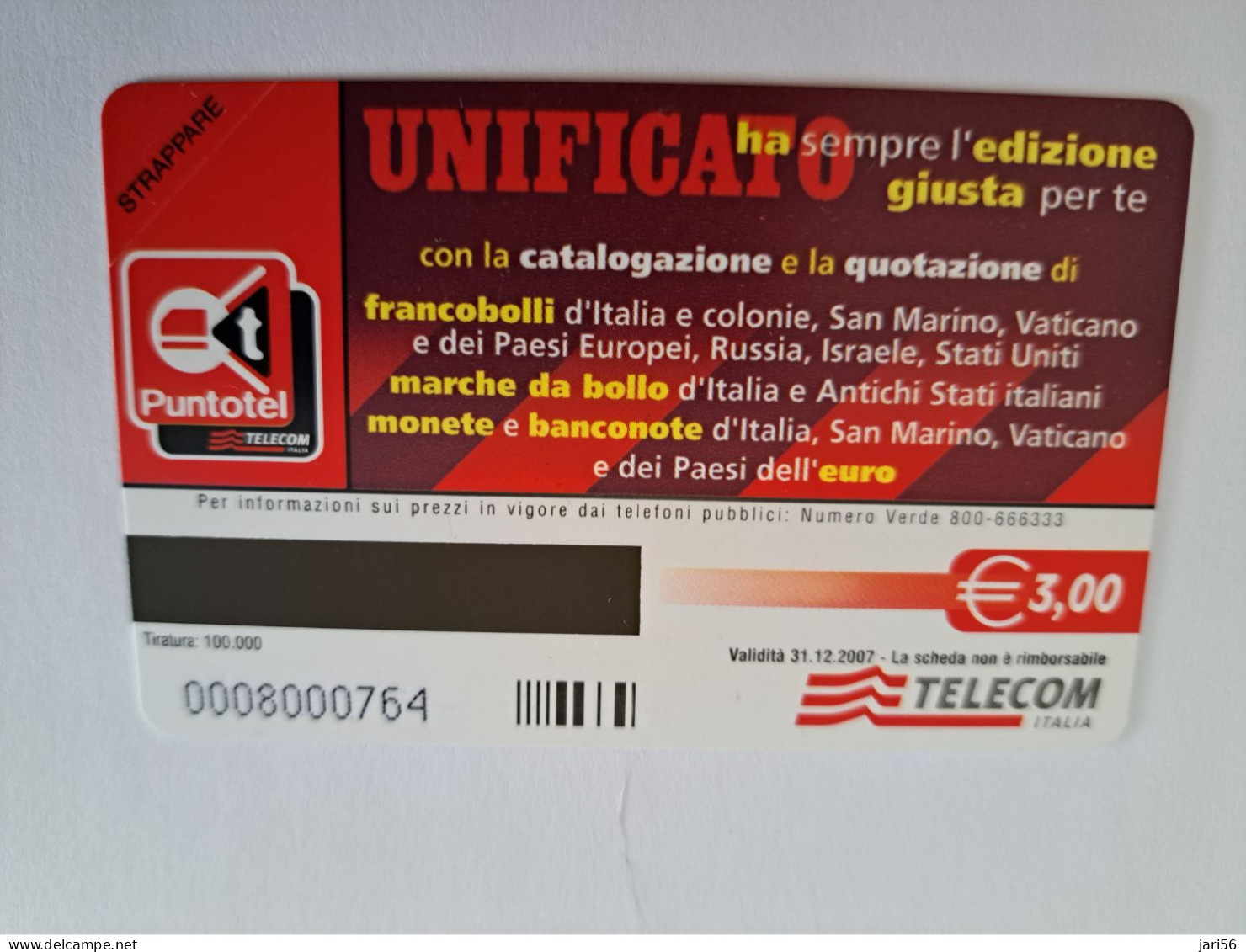 ITALIA EURO 3,00 /   /MONEY ON CARD / COIN / BILJETS /STAMPS ON CARD/   MINT  ** 13915 ** - Öff. Diverse TK