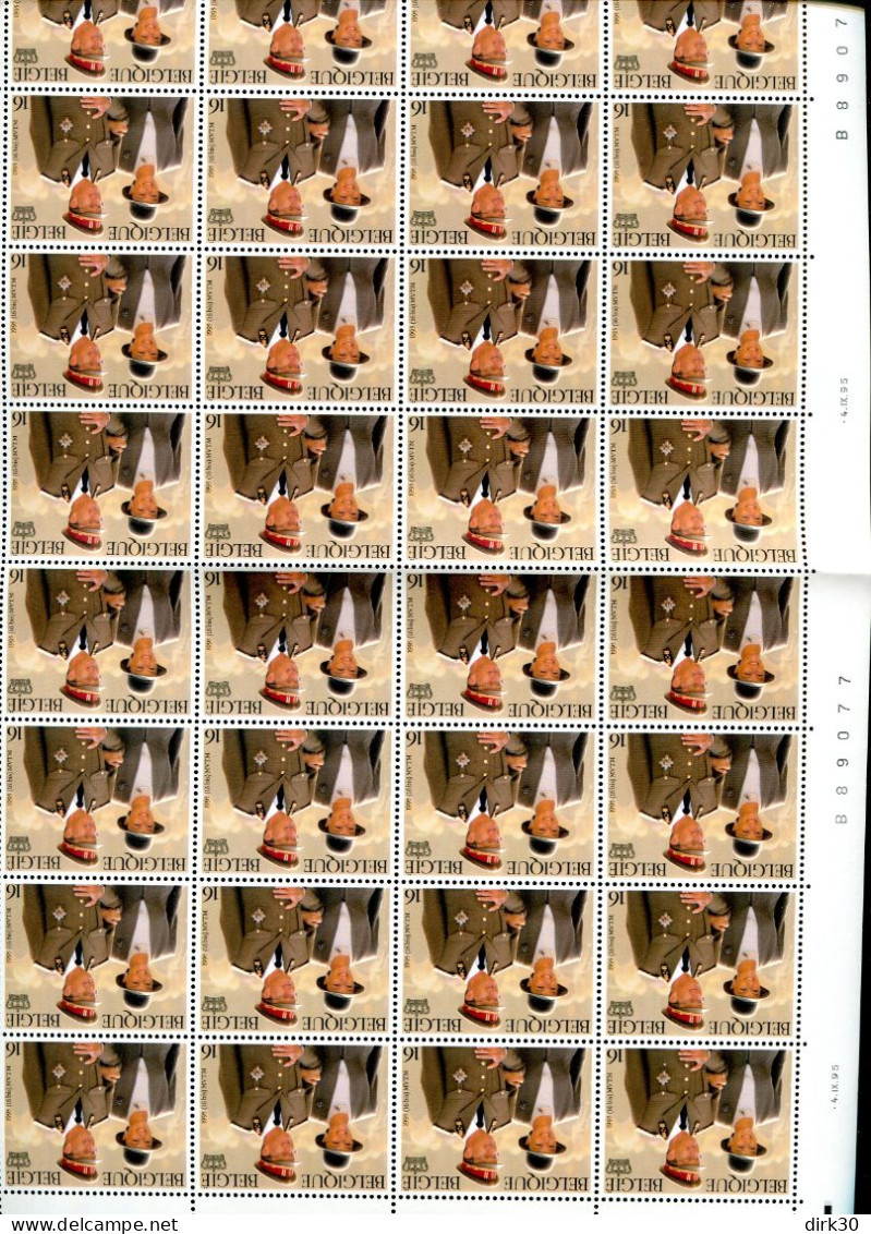 Belgie 1996 2621 Paola Albert Monarchie   FULL SHEET Of 40 MNH PLAATNUMMER Xx - 1991-2000