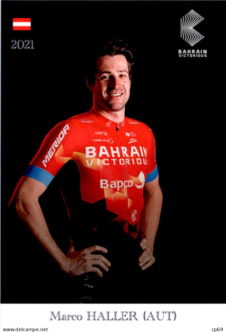 Carte Cyclisme Cycling Ciclismo サイクリング Format Cpm Equipe Cyclisme Bahrain Victorious 2021 Marco Haller Autriche Sup.Etat - Ciclismo