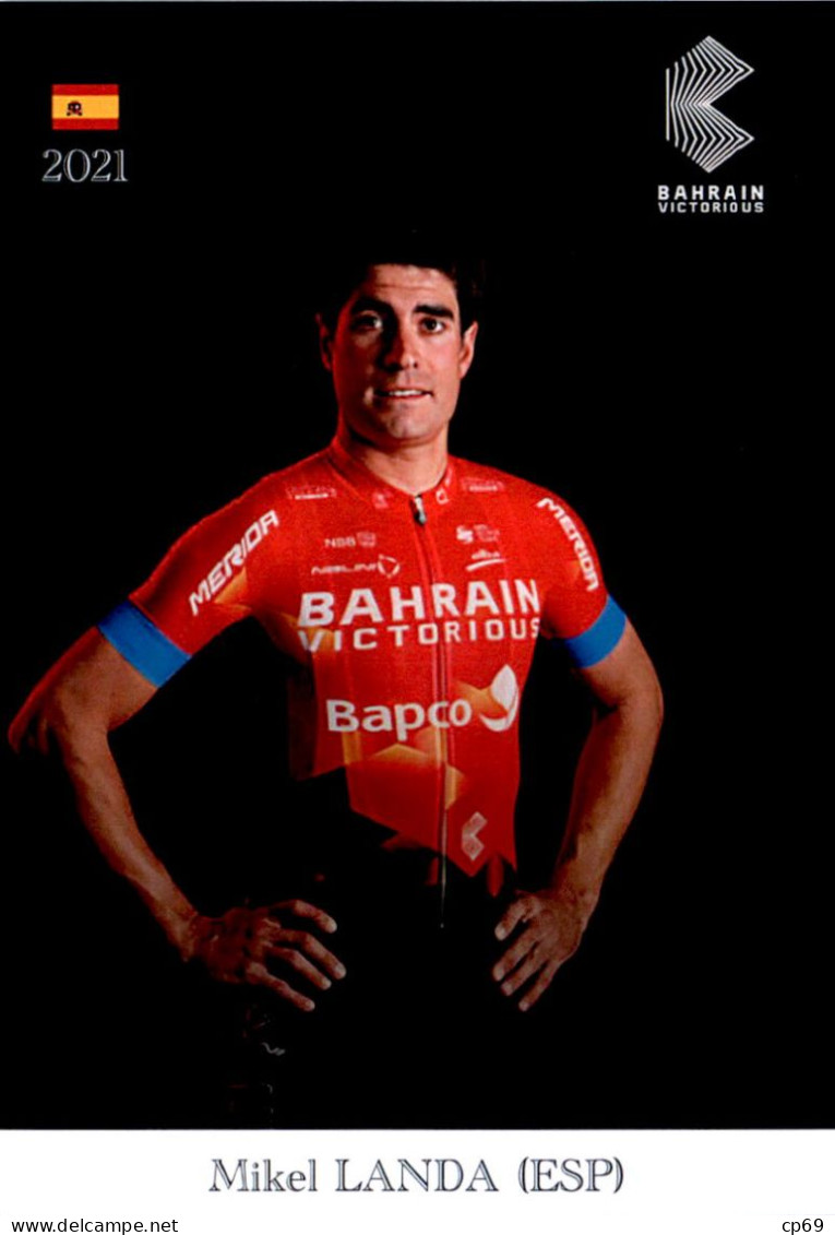 Carte Cyclisme Cycling Ciclismo サイクリング Format Cpm Equipe Cyclisme Bahrain Victorious 2021 Mikel Landa Espagne Dos Blanc - Ciclismo