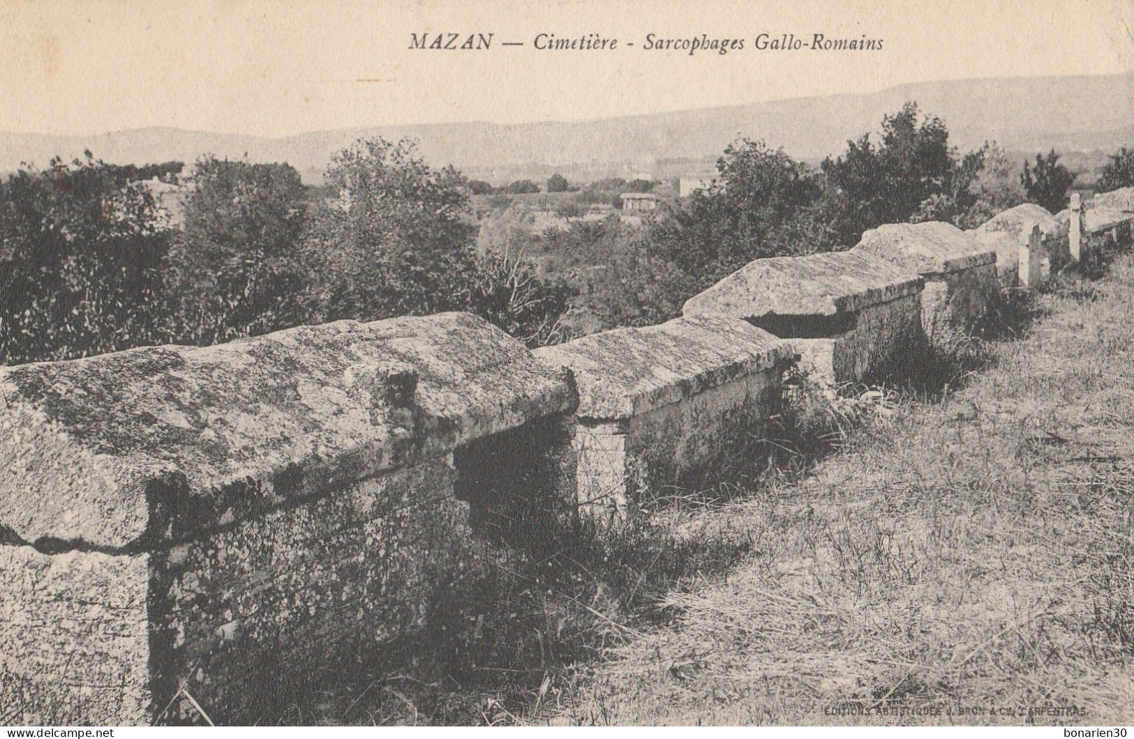 CPA 84   MAZAN  CIMETIERE SARCOPHAGES GALLO-ROMAINS - Mazan