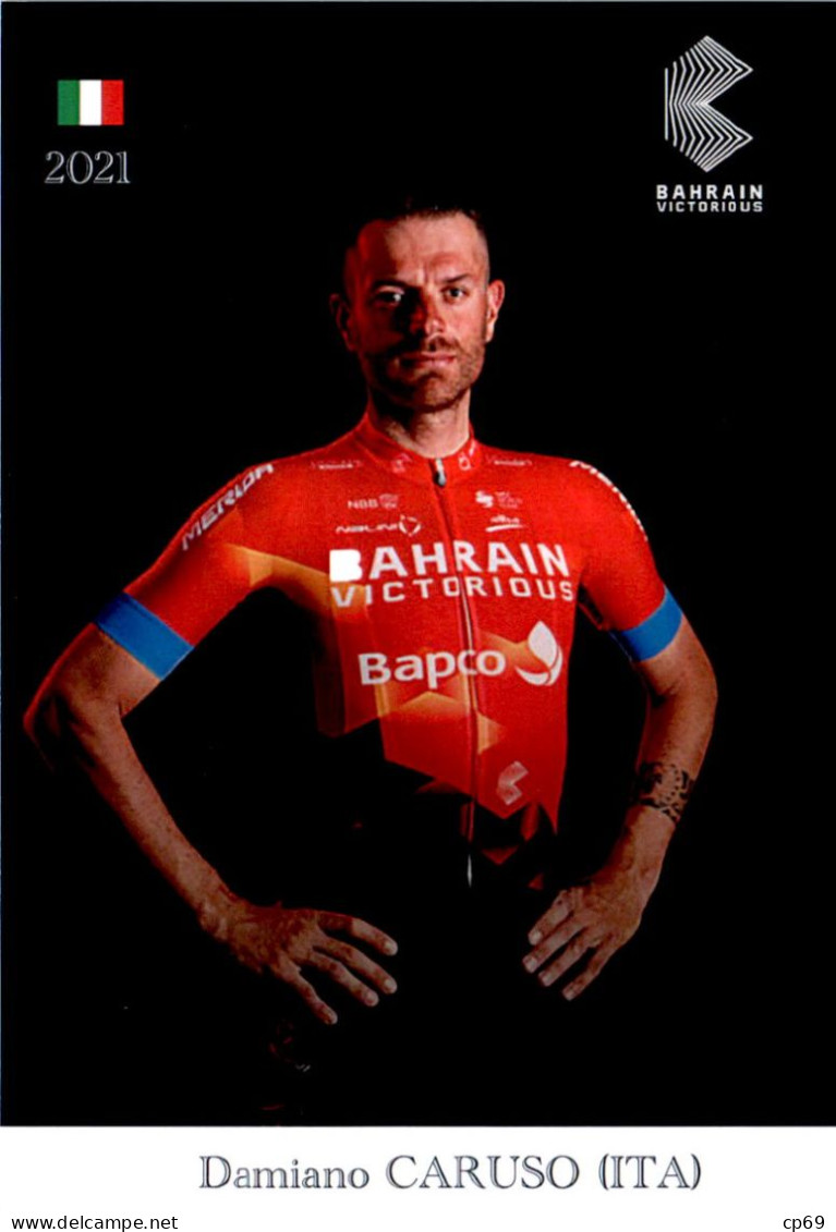 Carte Cyclisme Cycling Ciclismo サイクリング Format Cpm Equipe Cyclisme Bahrain Victorious 2021 Damiano Caruso Italie Sup.Etat - Ciclismo