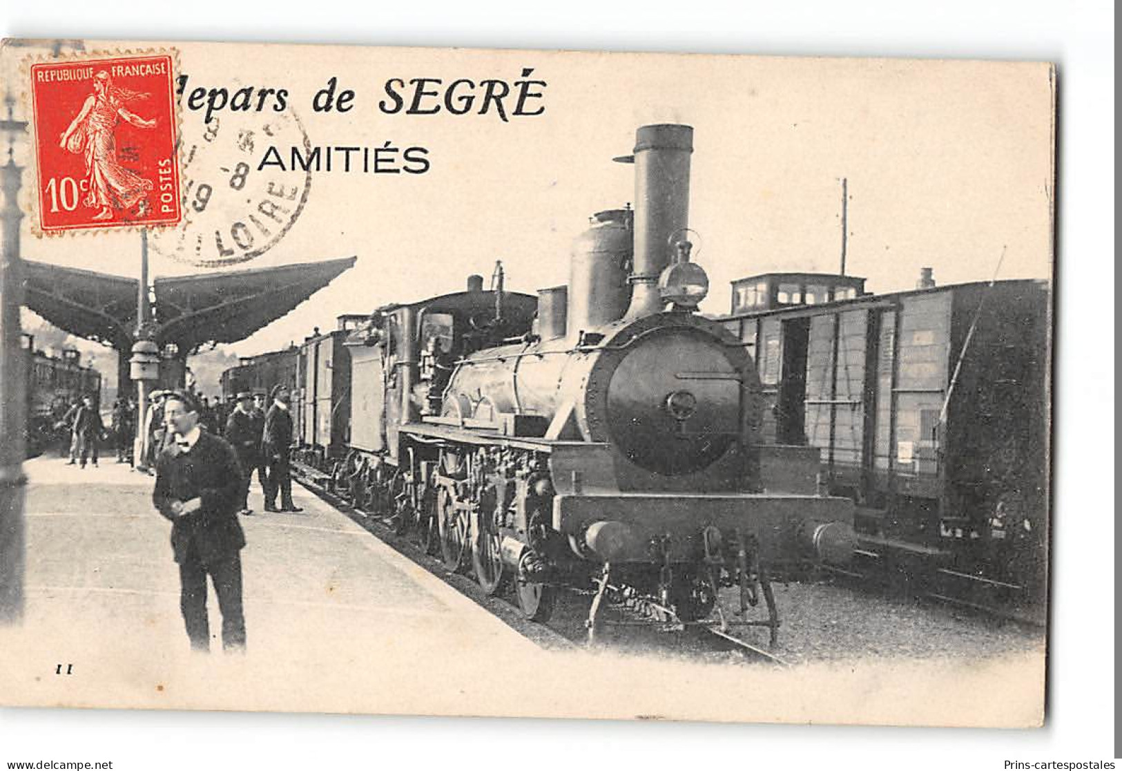 CPA 49 Segré Je Pars De Segré Amitiés La Gare Et Le Train - Segre