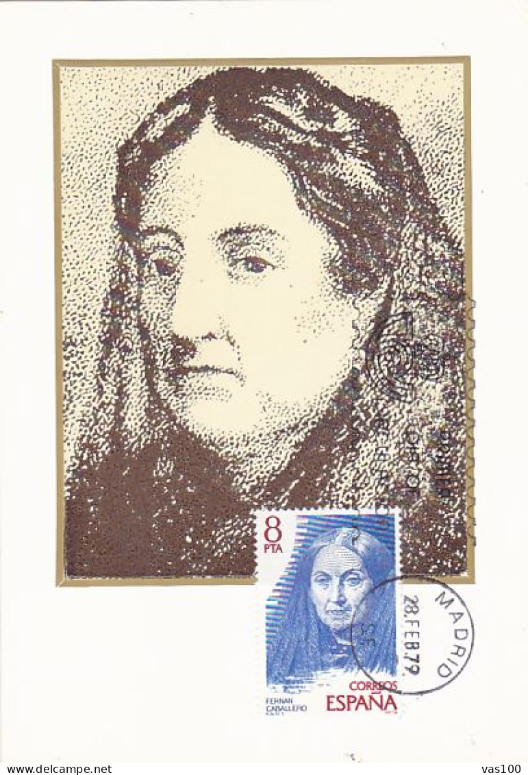 FERNAN CABALLERO (CECILIA BOHL), WRITER, CM, MAXICARD, CARTES MAXIMUM, 1979, SPAIN - Tarjetas Máxima