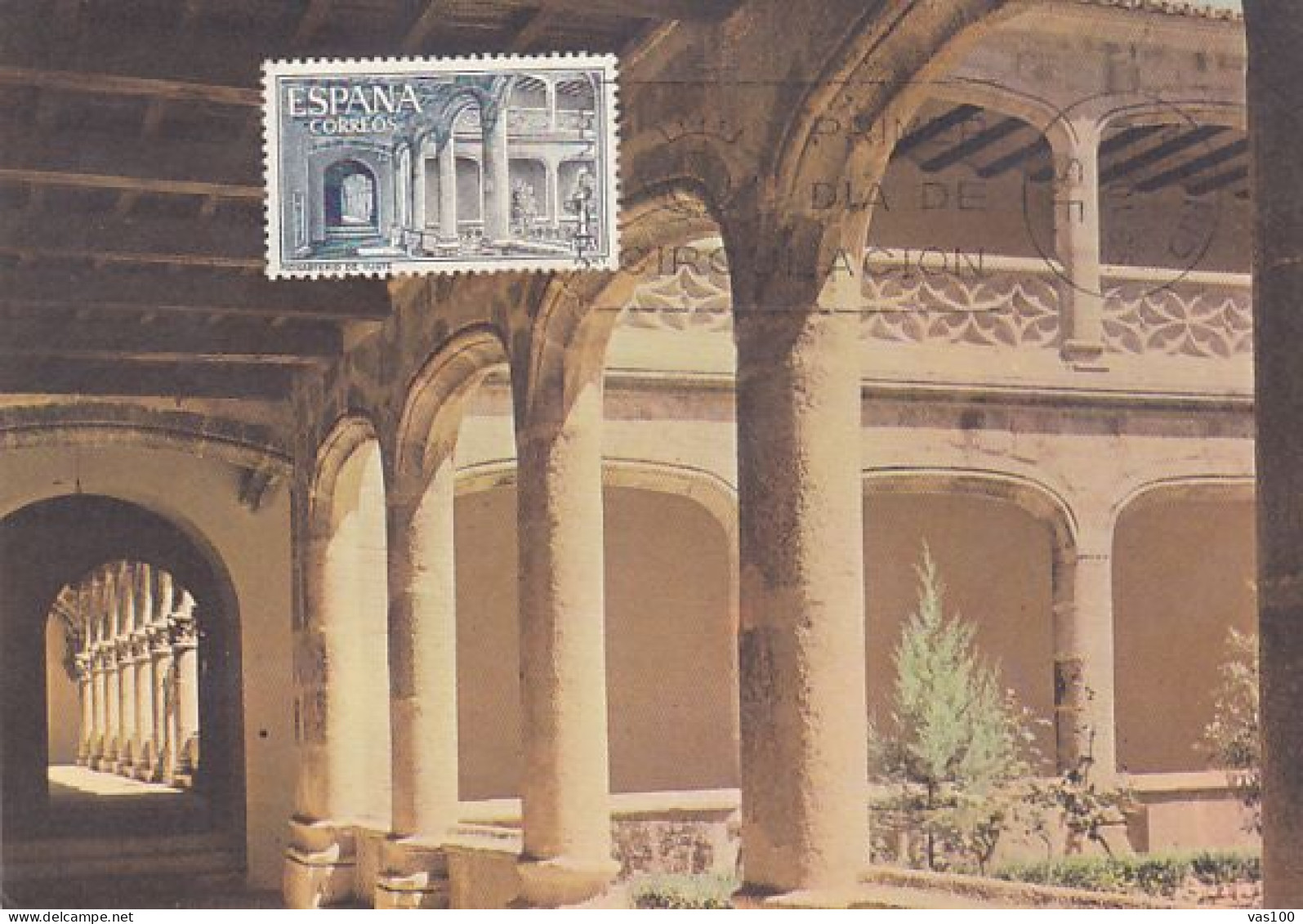 SAINT JEROME DE YUSTE MONASTERY, CM, MAXICARD, CARTES MAXIMUM, OBLIT FDC, 1965, SPAIN - Tarjetas Máxima