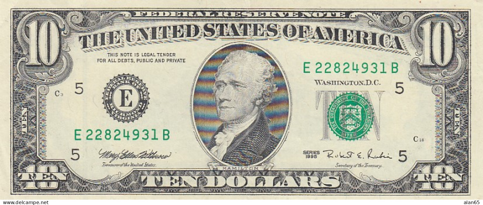 United States #499E, 1995 10 Dollar Banknote - Billets De La Federal Reserve (1928-...)