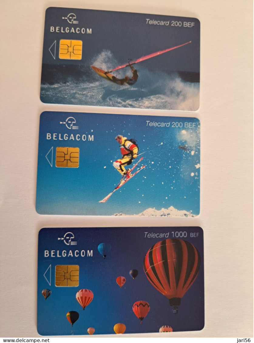 BELGIUM/ CHIP CARDS / 3 CARDS  DIFFERENT SPORTS    - USED CARD  ** 13945** - Mit Chip