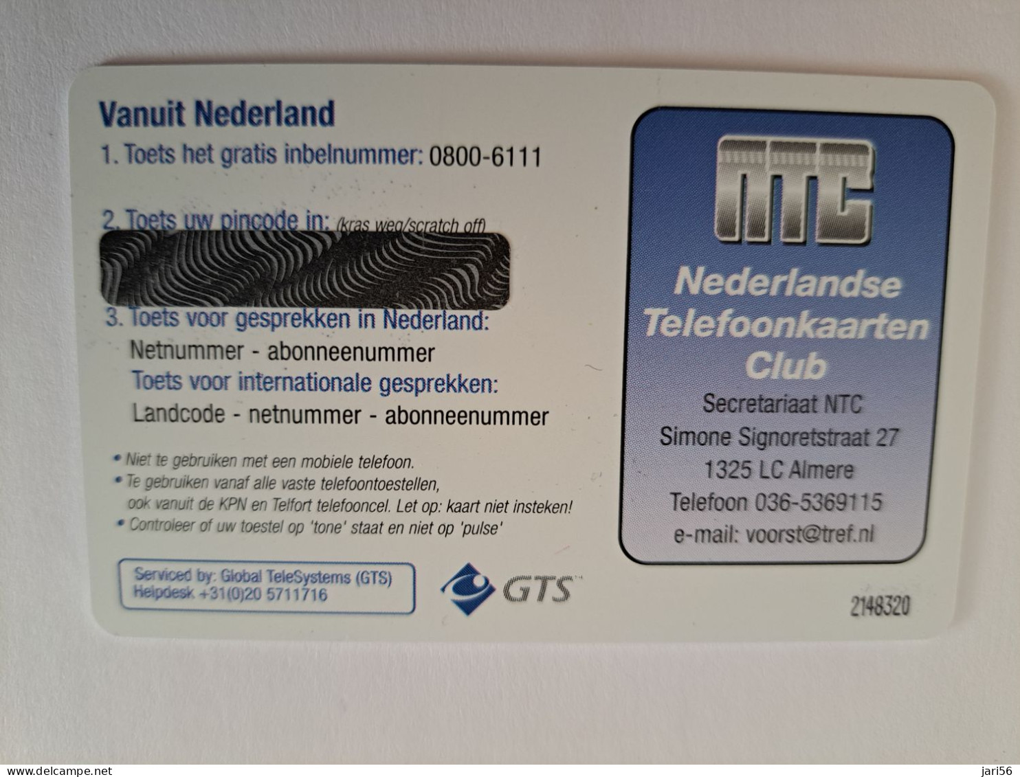 NETHERLANDS /  PREPAID/ NTC CLUB/ MEMBERCARD 2000/  €  1,-   - MINT  CARD  ** 13947** - öffentlich