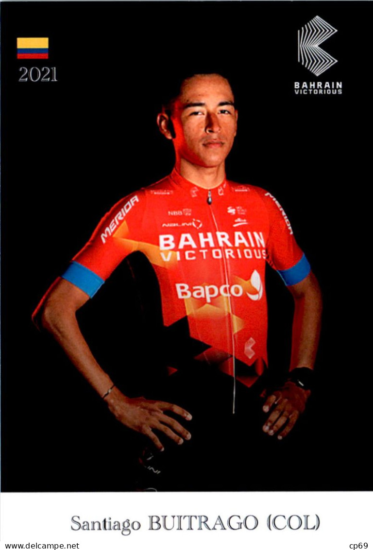 Carte Cyclisme Cycling Ciclismo サイクリング Format Cpm Equipe Cyclisme Bahrain Victorious 2021 Santiago Buitrago Colombie - Ciclismo