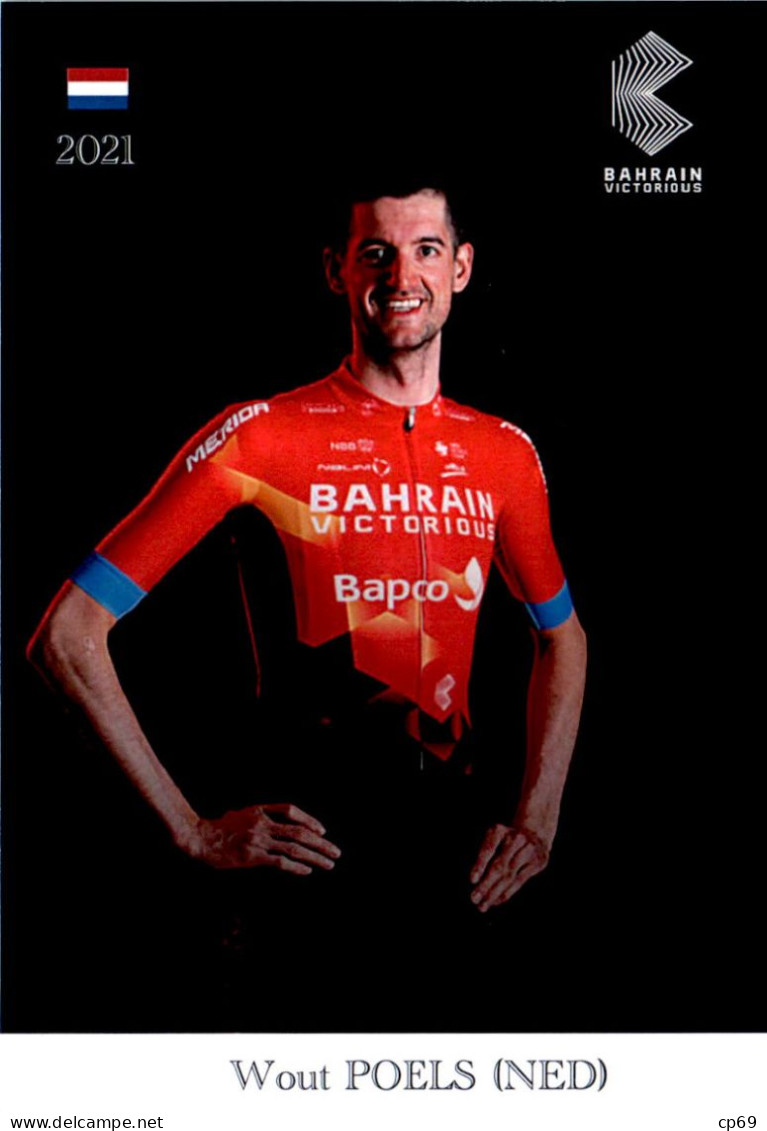 Carte Cyclisme Cycling Ciclismo サイクリング Format Cpm Equipe Cyclisme Bahrain Victorious 2021 Wout Poels Pays-Bas Sup.Etat - Ciclismo