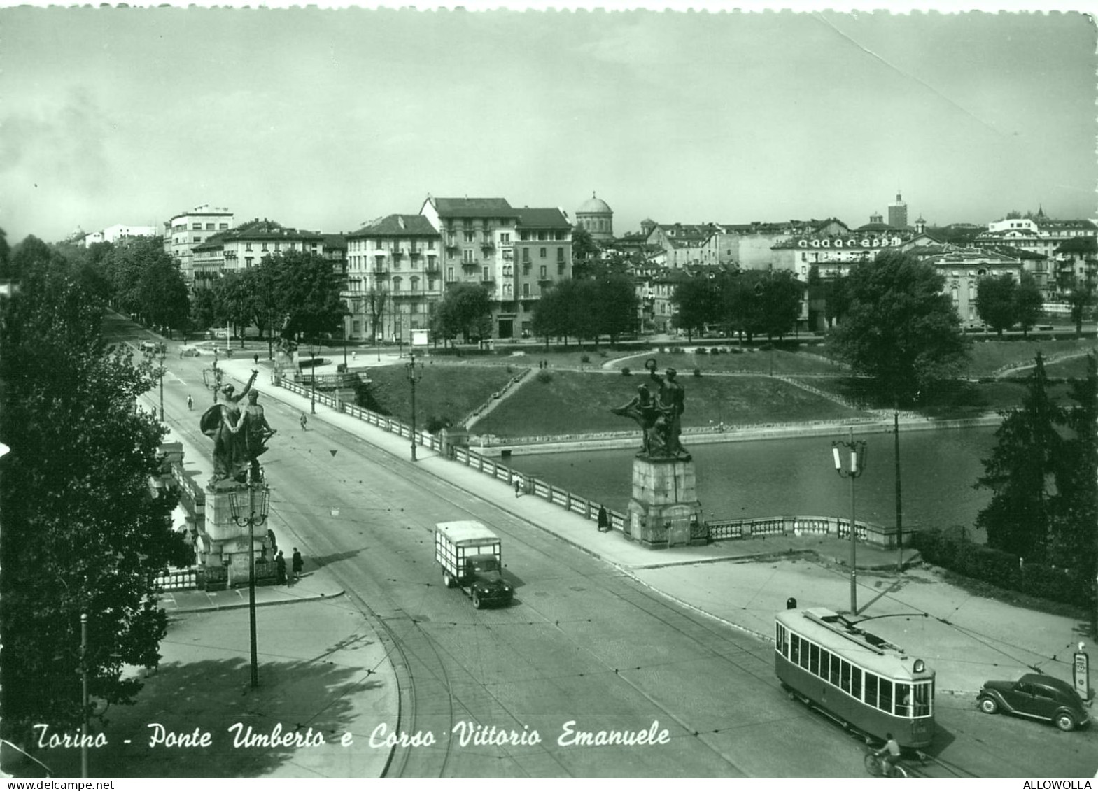 21383 " TORINO-PONTE UMBERTO E CORSO VITTORIO EMANUELE " ANIMATA-TRAMWAY-VERA FOTO-CART. POST. SPED. - Bridges