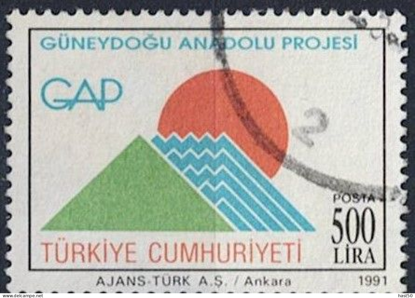 Türkei Turkey Turquie - Südostanatolisches Staudammprojekt (MiNr: 2934 C) 1991 - Gest. Used Obl - Usati