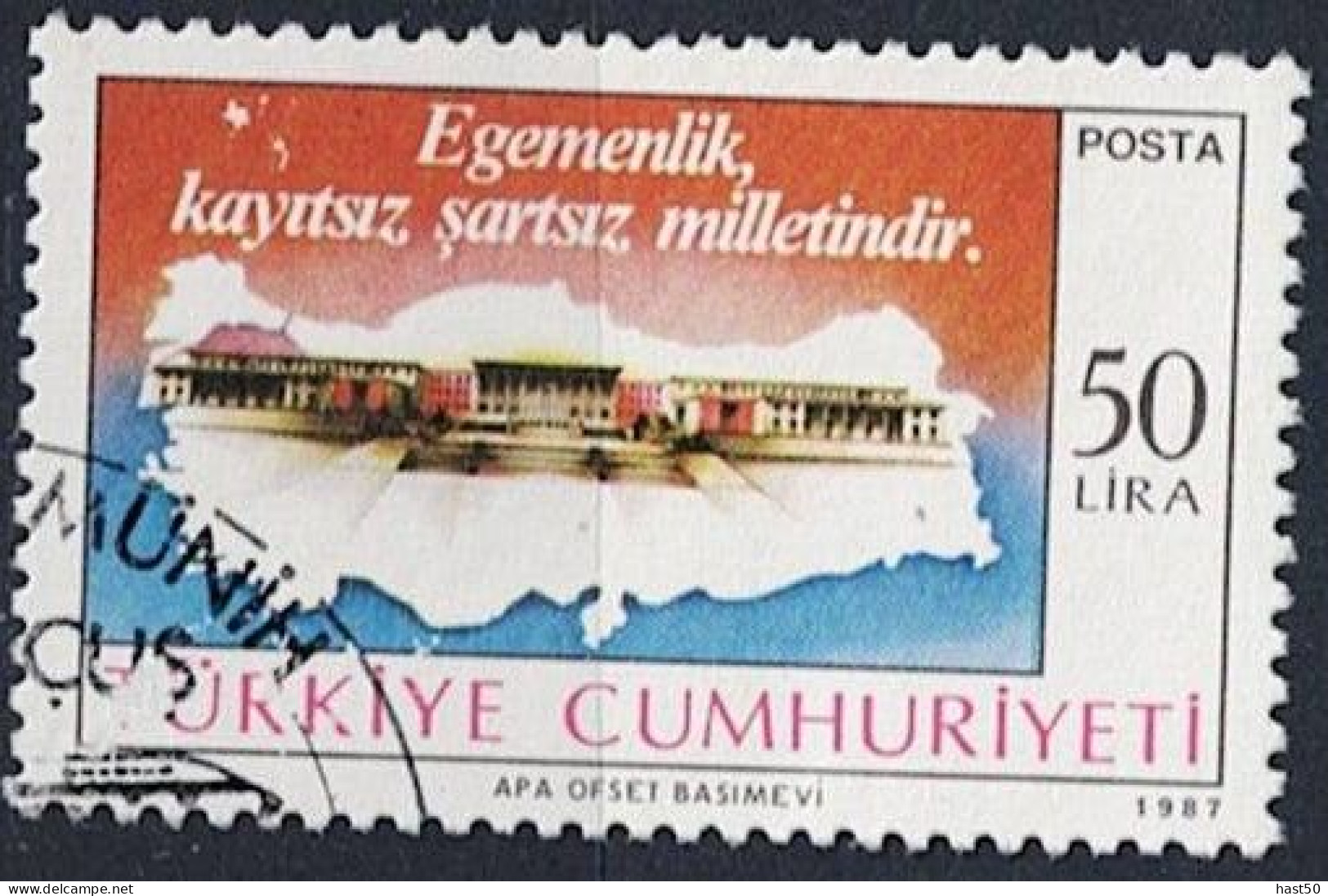 Türkei Turkey Turquie - Grundgedanke Der Demokratie: Volkssouveränität (MiNr: 2776) 1987 - Gest. Used Obl - Gebruikt