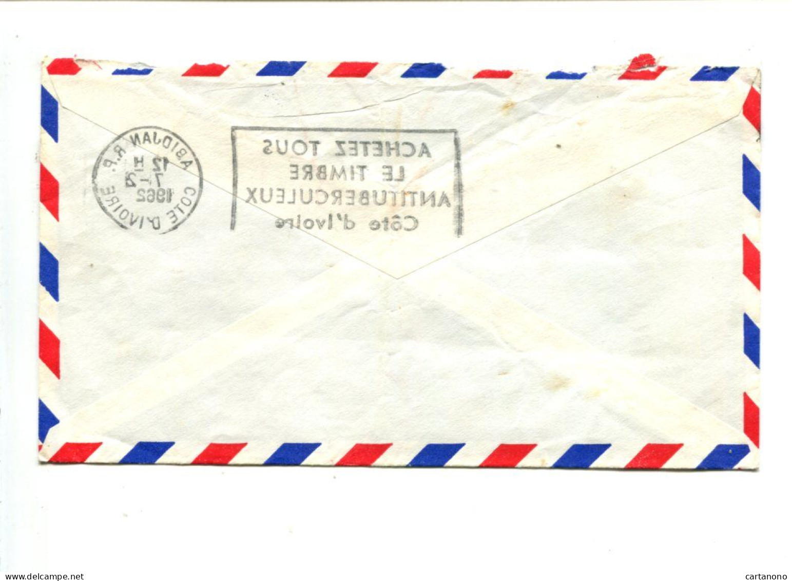 COTE D'IVOIRE - Affranchissement Sur Lettre Par Avion - Barrage / Tuberculose - Ivory Coast (1960-...)