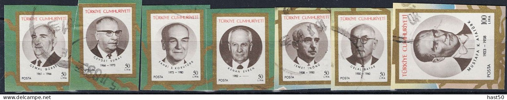 Türkei Turkey Turquie - Türkische Staatspräsidenten (MiNr: 2799/805) 1987 - Gest. Used Obl - Used Stamps