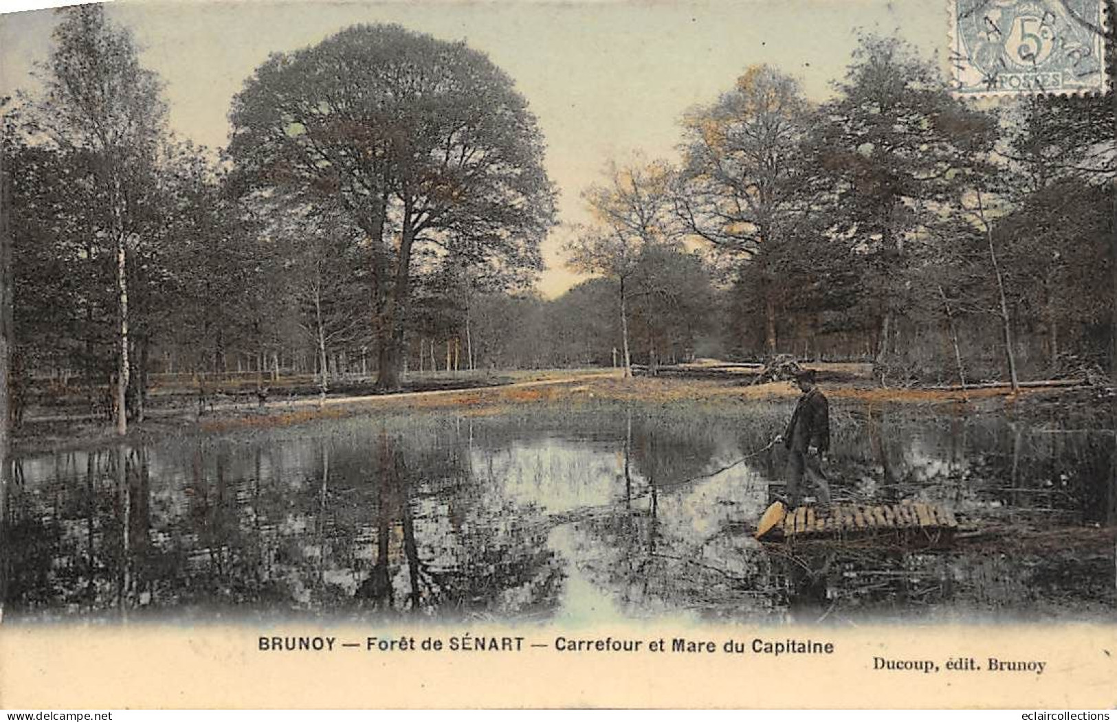 Brunoy            91          Forêt De Sénard .Carrefour Et Mare Du Capitaine. Pêcheur à La Ligne      (voir Scan) - Brunoy