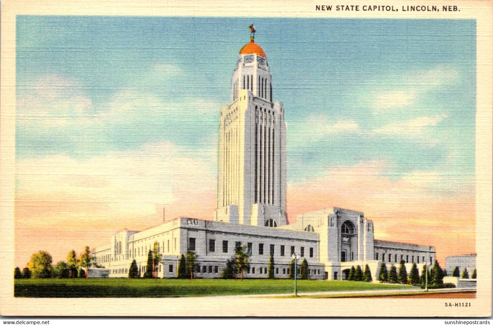 Nebraska Lincoln State Captiol Building Curteich - Lincoln