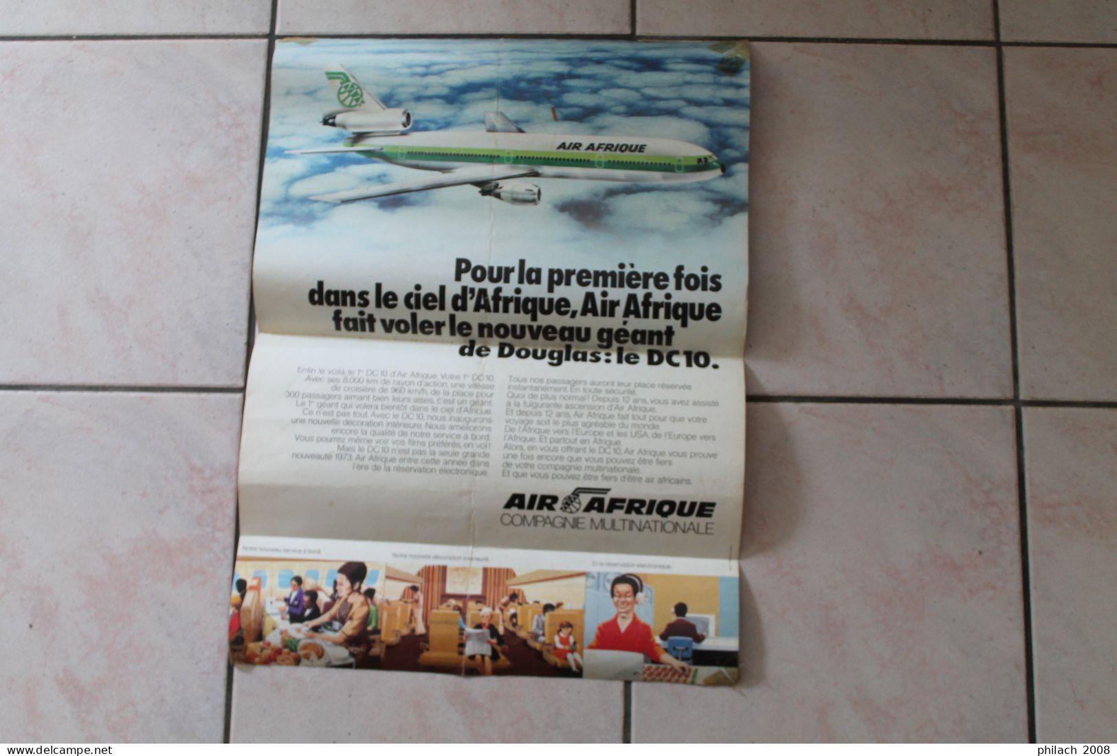Affiche Air Afrique Début Des Années 70 DC10 - Carteles