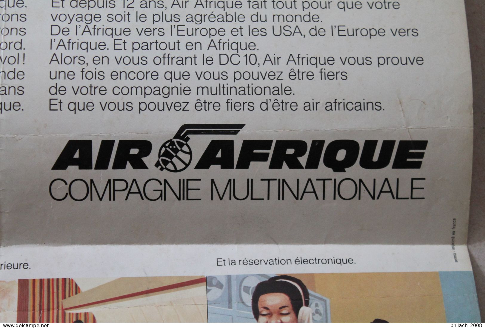 Affiche Air Afrique début des années 70 DC10