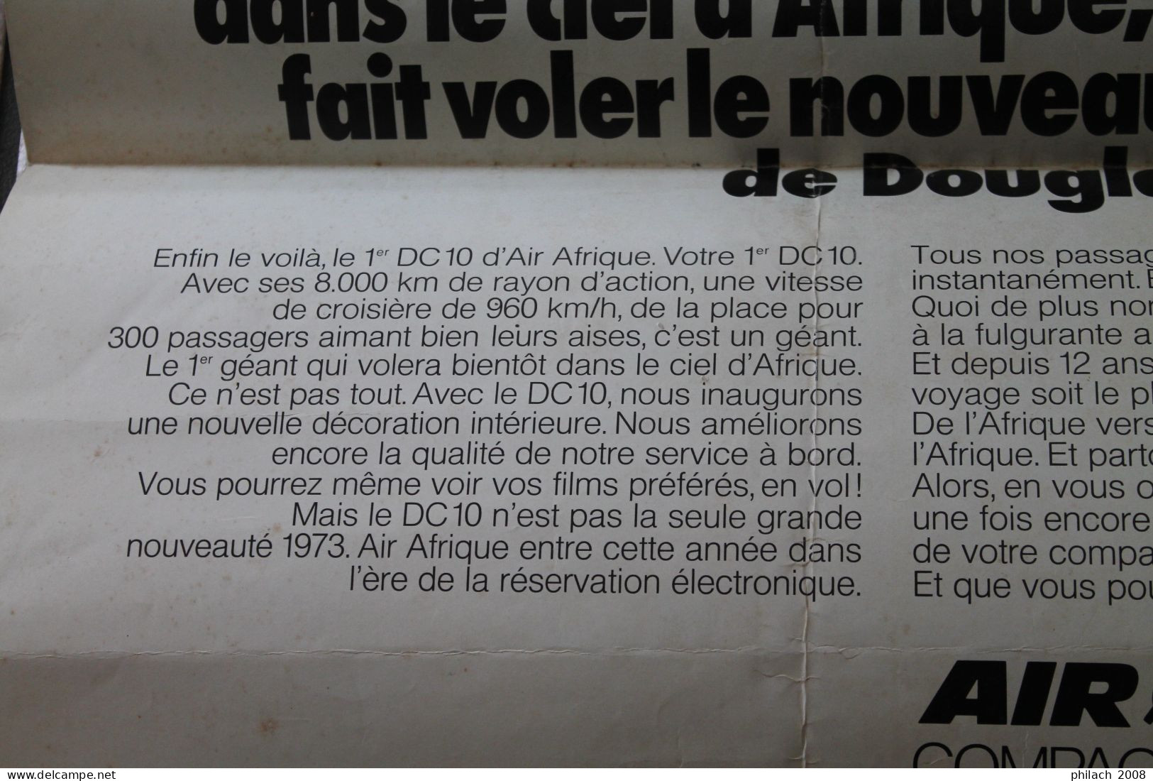 Affiche Air Afrique début des années 70 DC10