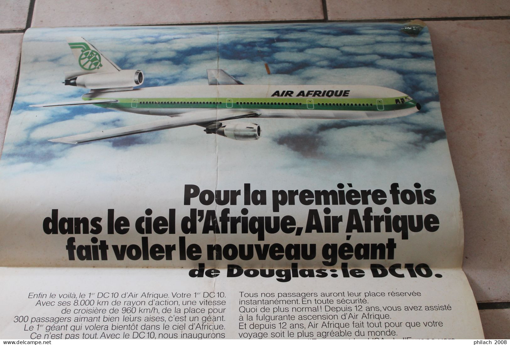 Affiche Air Afrique début des années 70 DC10