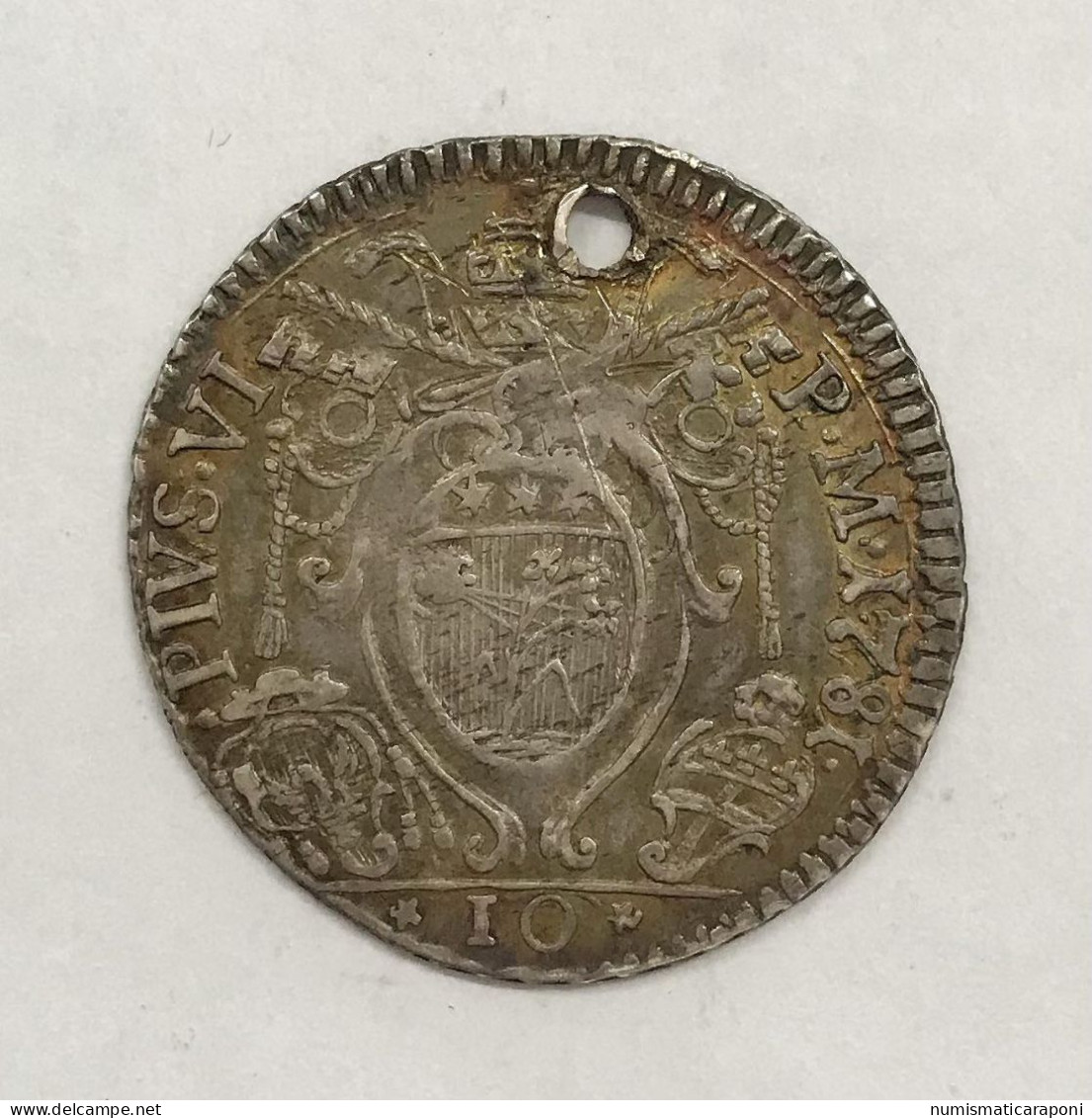 Bologna Pio VI 1775-1799 Mezza Lira 1781 Munt 225 Gr. 2,65 Foro E.967 - Emilie