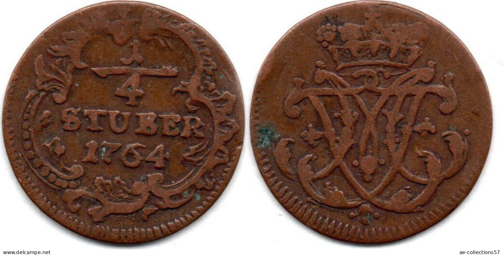 MA 23591 / Cologne - Köln 1/4 Stuber 1764 TB - Monedas Pequeñas & Otras Subdivisiones