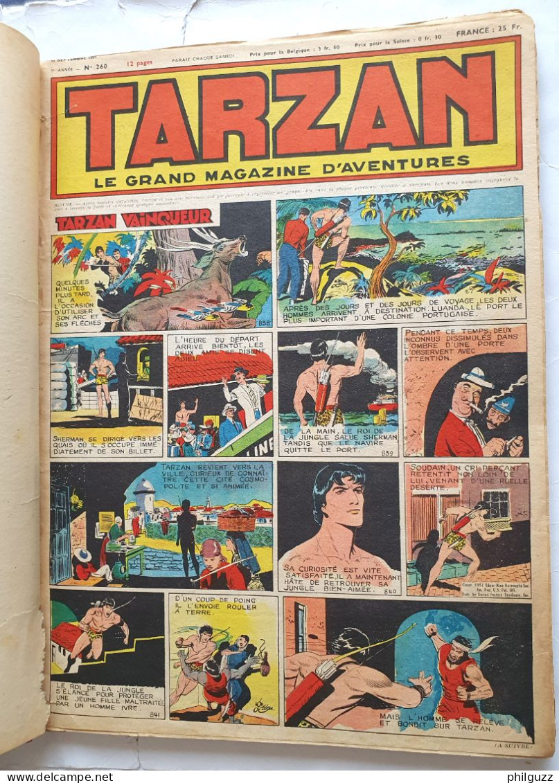 BD RECUEIL Album TARZAN Première Série N°  ( 260 à 269 ) 1951 - Tarzan