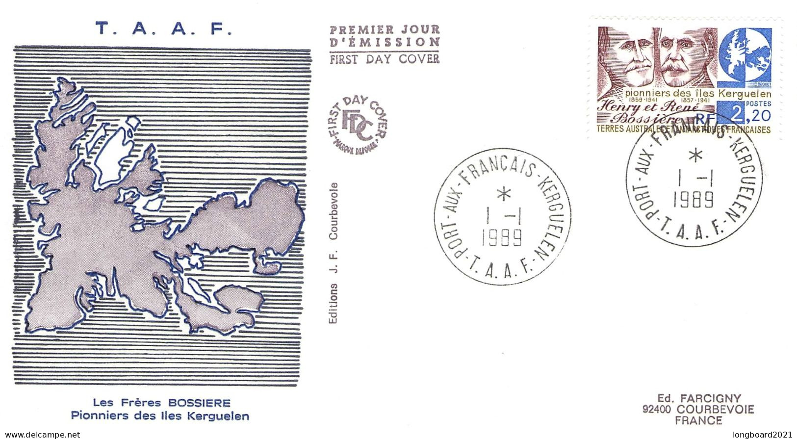 TAAF - FDC 1989 PORT-AUX-FRANCAIS Mi 255  / *489 - FDC