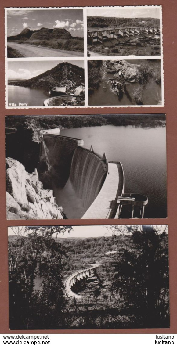 Set Of 3 Real Photo Postcards VILA PERY Chimoio Barragem Dam Barrage Mozambique Moçambique - Mozambique