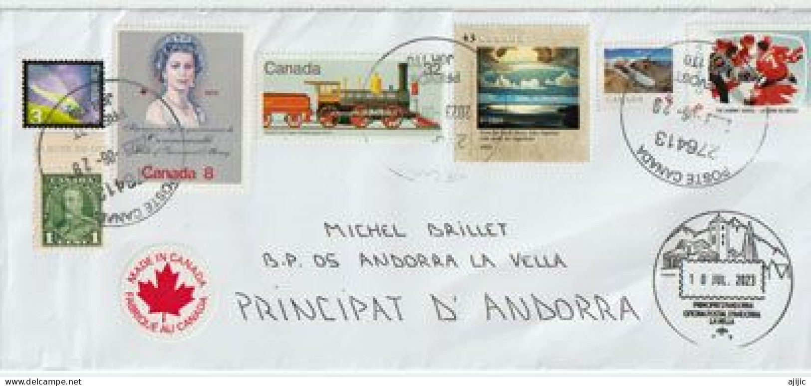 Cinquante Ans De La Série Du Siècle (Canada Et Union Soviétique Hockey 1972), Sur Lettre 2023 à Andorra (Principauté) - Lettres & Documents