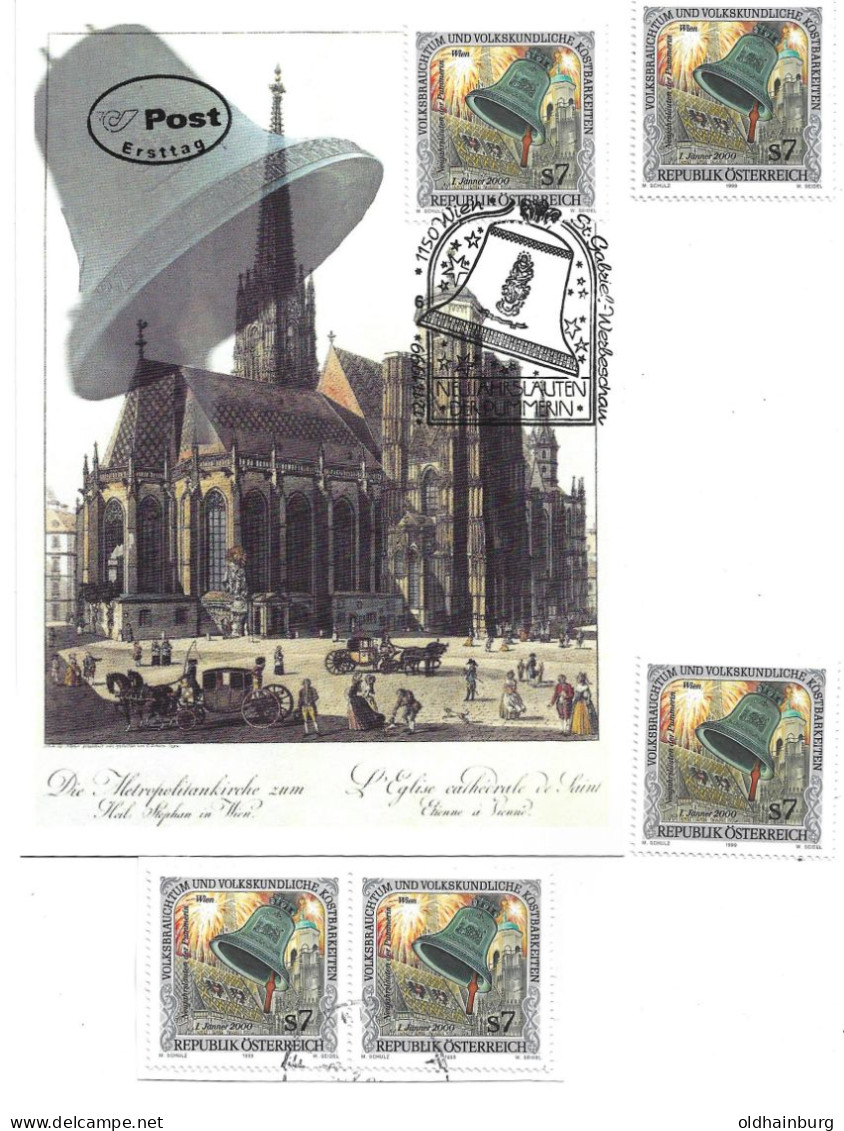 0559u: Österreich 1999; Volksbrauchtum Pummerin, Maximumkarte Plus **/o Ausgaben - Stephansplatz